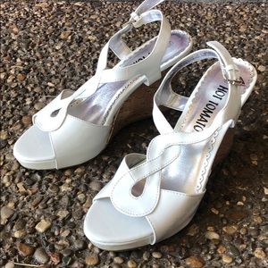 Hot Tomato White Wedge Heels